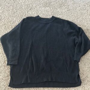 Black waffle knit Sweater
